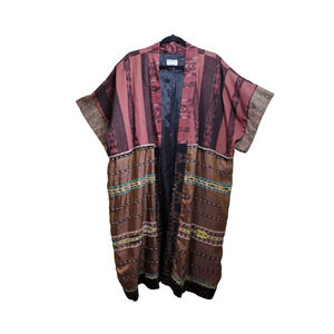 Veranda Wear Kimono Jacket Women's XL Guatemala Handmade Art to Wear Duster